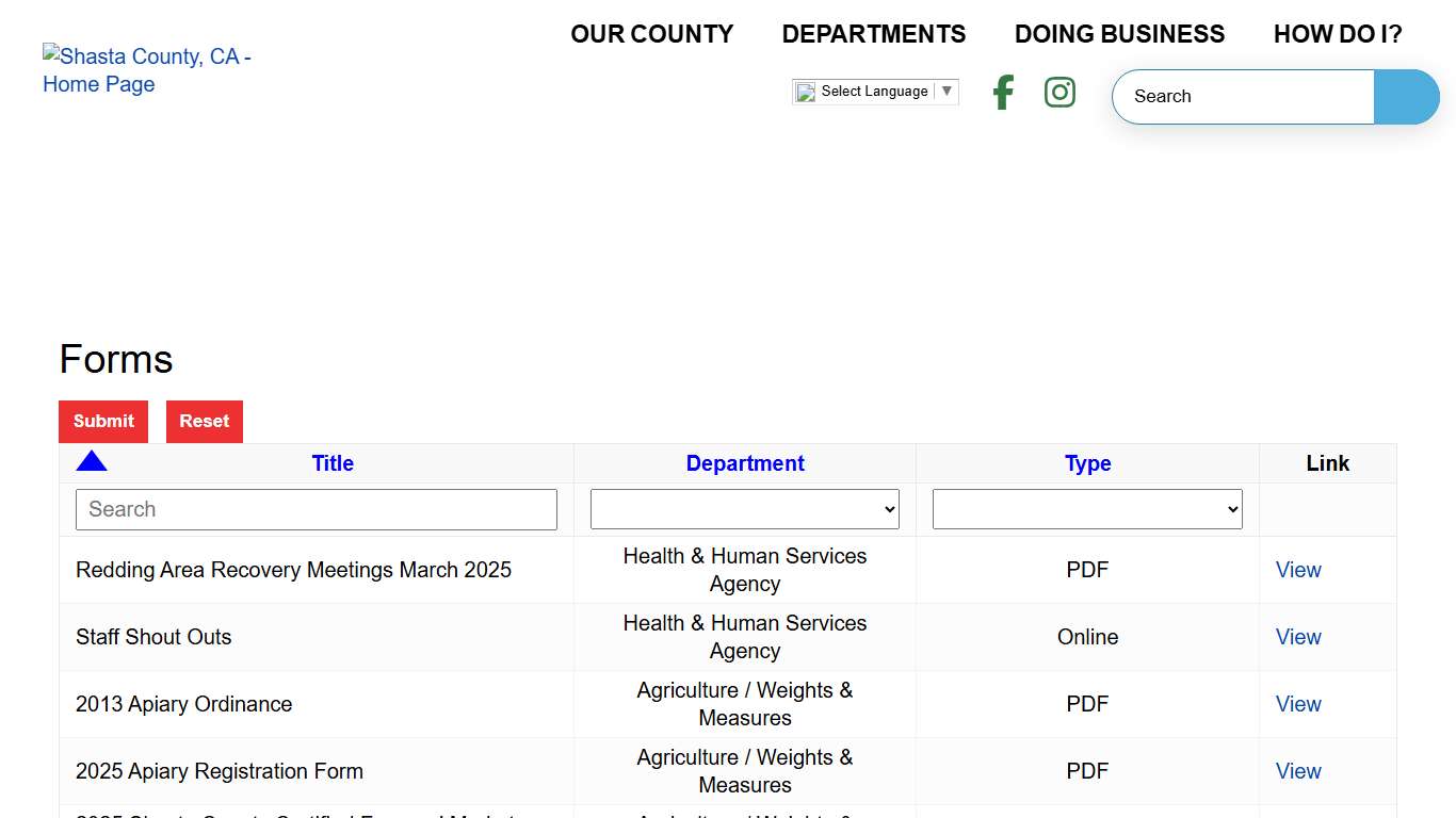 Forms | Shasta County CA